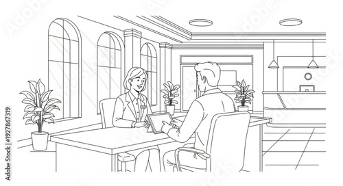 Sketch of People Dining Together.