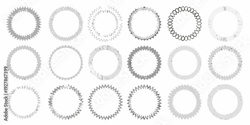Arrangement of various bicycle sprockets on a white background