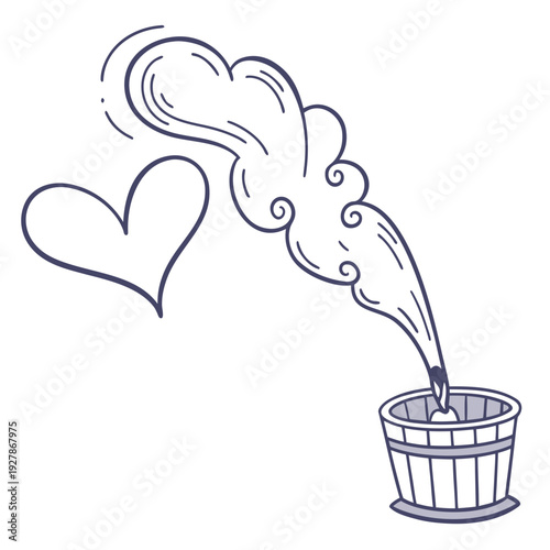 Heart shaped smoke comes out of a trash can
