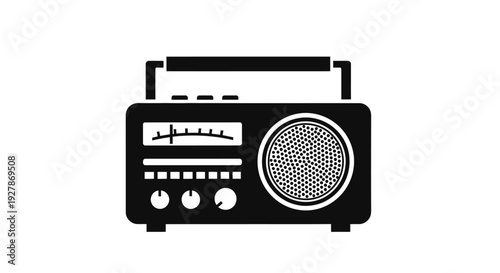 Vintage Retro Radio Iconic Simple Design.