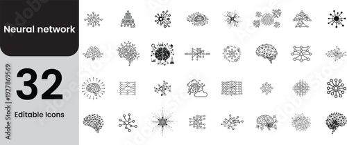 Neural network generated artwork with 32 unique patterns