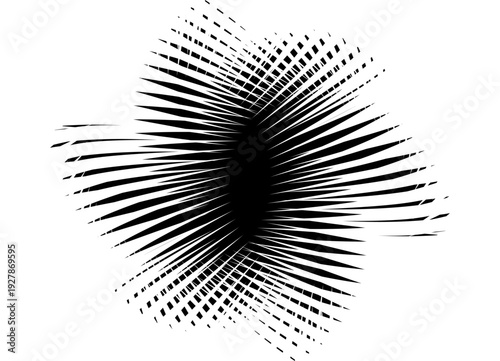 Black vector pattern of abstract lines on a white background. Modern design element. Vector background. Place for text. Frame. Label, sticker. Mandala, sun, disk. Spot