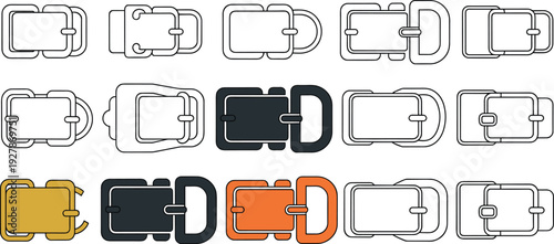 Large Collection Of Metal Belt Buckles And Strap Fasteners Featuring Various Square And Rounded Designs For Leather Craft Tailoring Apparel And Accessories