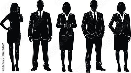 Vector illustration of diverse men and women wearing colorful winter hoodies and jackets standing in a row, casual autumn fashion,