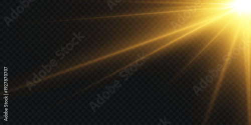 Bright golden light transmitting through dark space