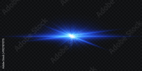 Blue light effect with lens flare and starburst