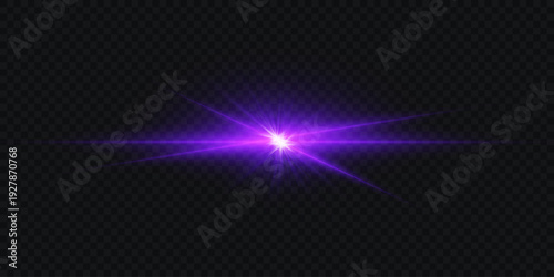 Purple lens flare light effect with starburst glow