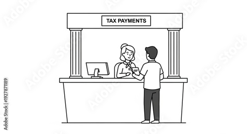 Tax Payment Clerk and Customer.