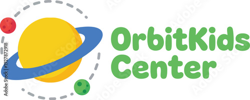 Playful Cartoon Logo Illustration for a Kids Center Business Vector Illustration