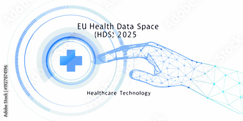 Eu health data space concept a hand interacting with a medical icon