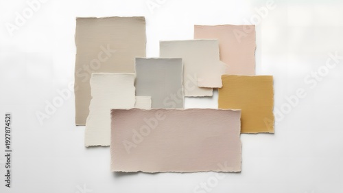 Wallpaper Mural Assortment of Textured Paper Swatches in Pastel and Earthy Tones paper samples torn paper Torontodigital.ca