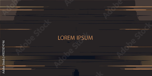 Abstract brown background with horizontal lines and text overlay