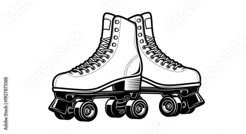 Pair of vintage roller skates, classic design, ready for skating fun and recreation.