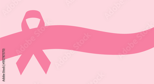 Pink Ribbon Breast Cancer Awareness Symbol Background. October Month Campaign Banner for Support, Hope, and Women's Health.