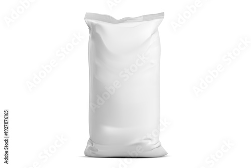 vertical big heavy bag. vertical big heavy bag sack packaging. cement construction material powder dry mix background isolated.