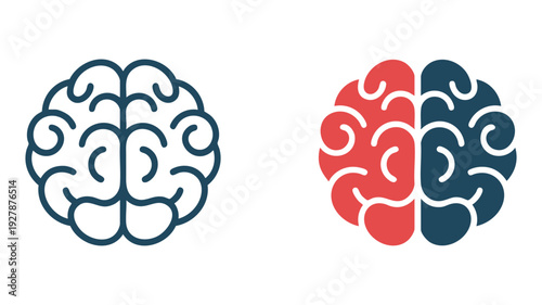Illustration of human brain hemispheres highlighting cognitive and emotional functions