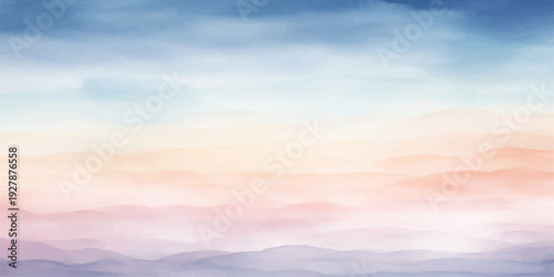 A beautiful summer landscape featuring bright orange and red clouds over the blue horizon at sunset, creating an abstract nature cloudscape filled with glowing sunlight during the evening dusk