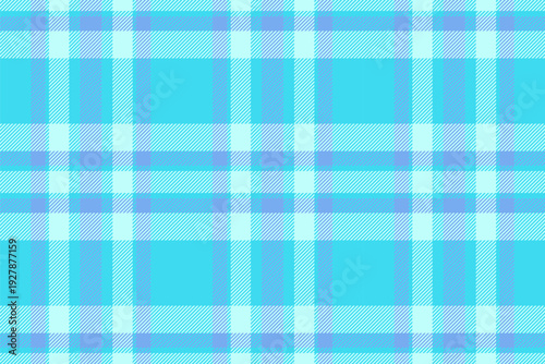 Back to school pattern background texture, nostalgia fabric seamless vector. Tribal textile plaid tartan check in cyan and light colors.