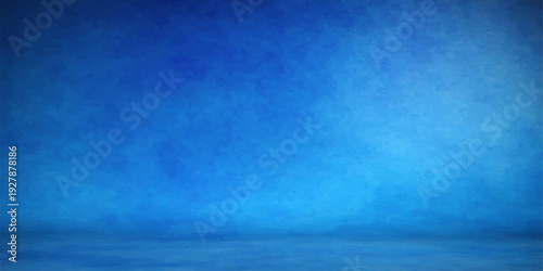 A vintage blue grunge wall texture features a dark stormy sky pattern with ethereal smoke and fading light for a moody nature backdrop