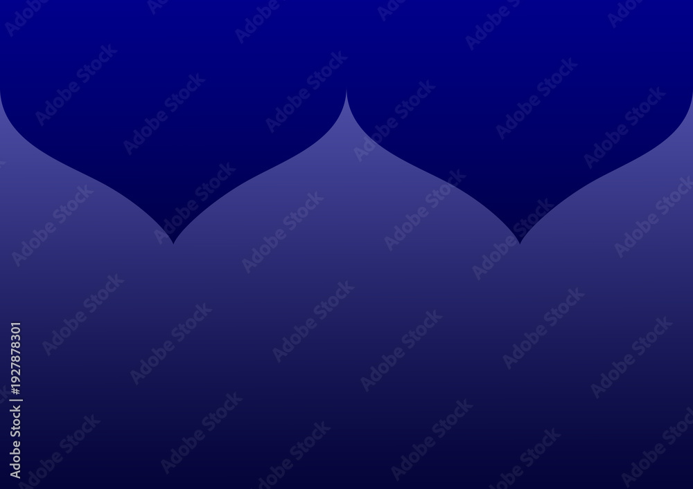 Obraz premium Elegant blue background featuring minimalist Islamic dome silhouettes in a dark navy gradient, perfect for Ramadan, Eid greeting cards, and religious cultural designs.