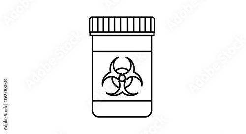 Biohazard Symbol on Medicine Bottle Icon - Medical Healthcare Warning