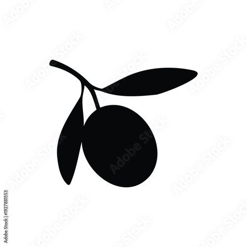 Olive silhouette icon vector flat design.