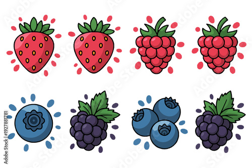 Berry Medley: A vibrant assortment of succulent berries, ripe and ready to tantalize the senses, showcases the beauty and abundance of nature's sweet treats. 