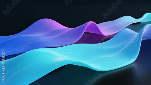 Wavy abstract shapes in blue and purple hues
