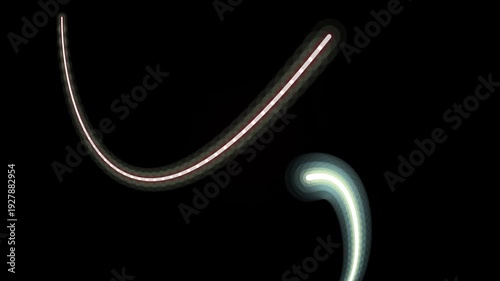 Abstract Light Trails Against Black Background, Dynamic and Artistic.