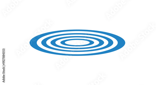 Blue concentric circles on white background.