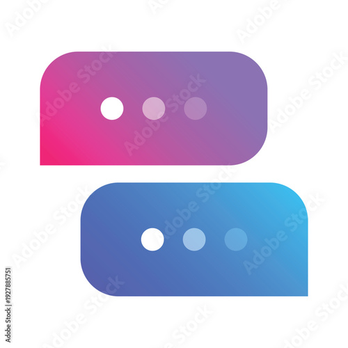 Modern chat message bubbles with typing dots. Speech icons for online communication, messaging app interface symbol, conversation notification. Dialog element UI. Customer support chatbot