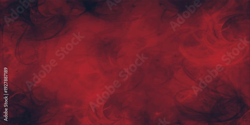 Abstract dark red and black background with dramatic smoke and grunge texture vector