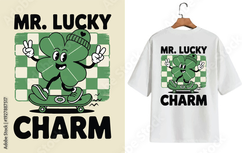 Mr. lucky charm vector T shirt design, Perfect for posters, apparel, T-shirt design and many other