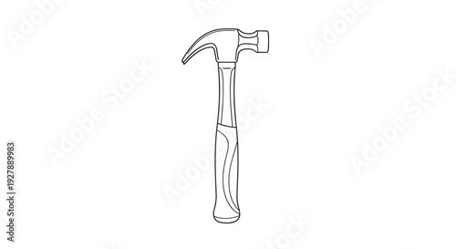 Claw Hammer Tool Illustration Isolated White.