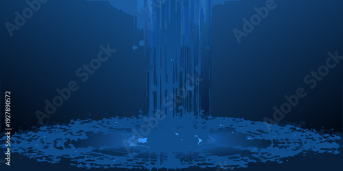 Dark blue abstract illustration of a swirling vortex or water drain