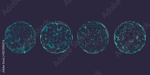 Four stages of a developing brain depicted with glowing neural networks