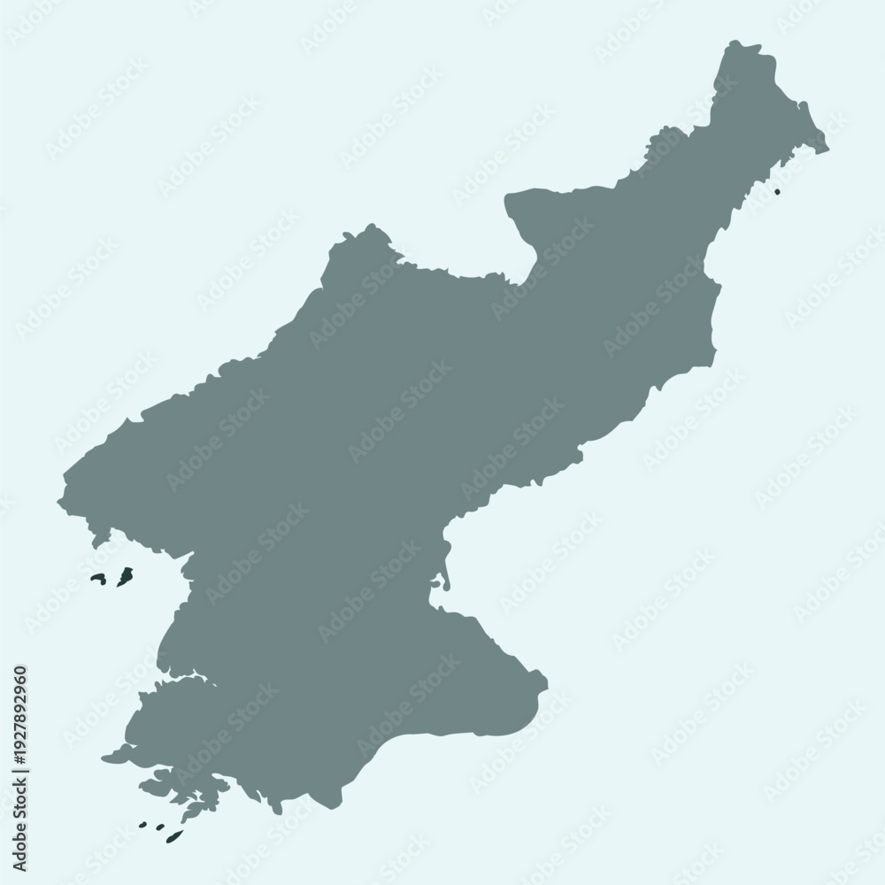 Fototapeta premium Transparent Background North Korea Simple map