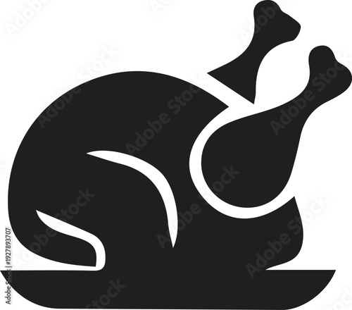 Simple roasted chicken or turkey dinner icon