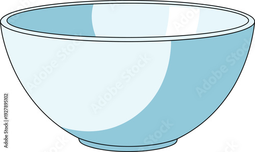 Light blue glass bowl with reflection