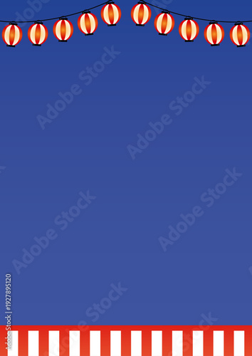 縦型の祭りの提灯フレーム