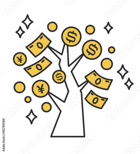 金のなる木のイラスト