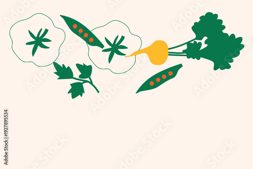Art & Illustration Vegetable Mix Vector Illustration for Healthy Food Banner and Stickers