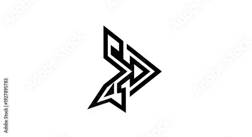 Free Download Abstract Geometric Arrow Play Button Symbol on White Background - GFXLoad