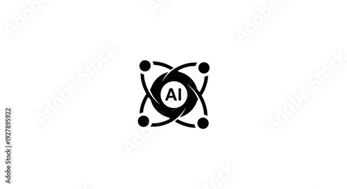 Artificial Intelligence AI Logo Icon - Technology Network Connection Concept