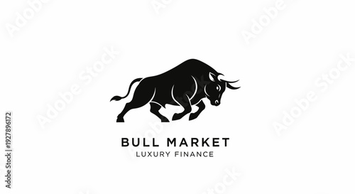 Bull Market Luxury Finance Logo - Economic Growth and Investment Symbol