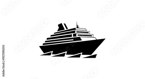 Cruise Ship Icon Vector Illustration for Travel and Vacation
