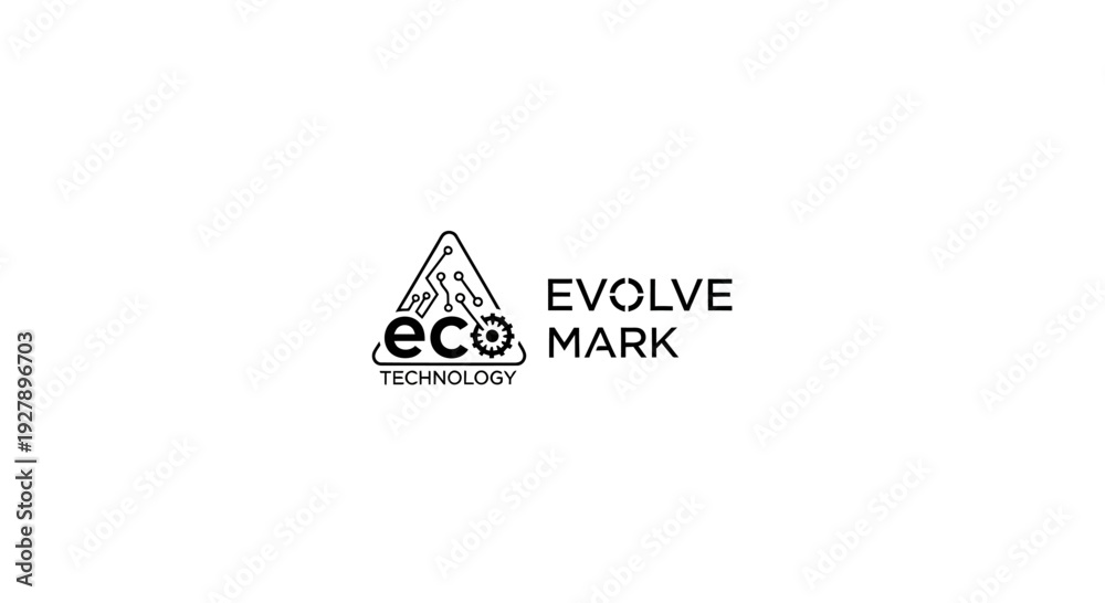Fototapeta premium Eco Technology Evolve Mark Logo Design for Sustainable Innovation and Digital Progress