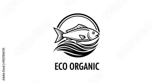 Eco Organic Fish Logo Design for Sustainable Seafood and Natural Products