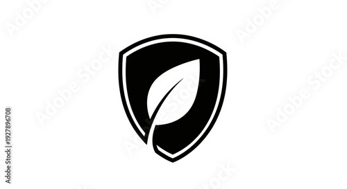 Eco Friendly Shield with Leaf Icon - Environmental Protection and Nature Conservation Symbol