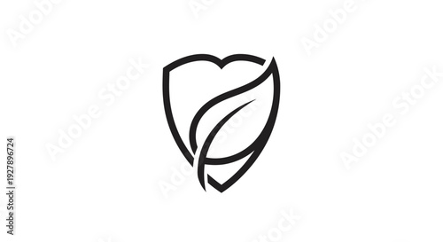Eco-friendly shield with leaf icon for environmental protection and sustainable nature security